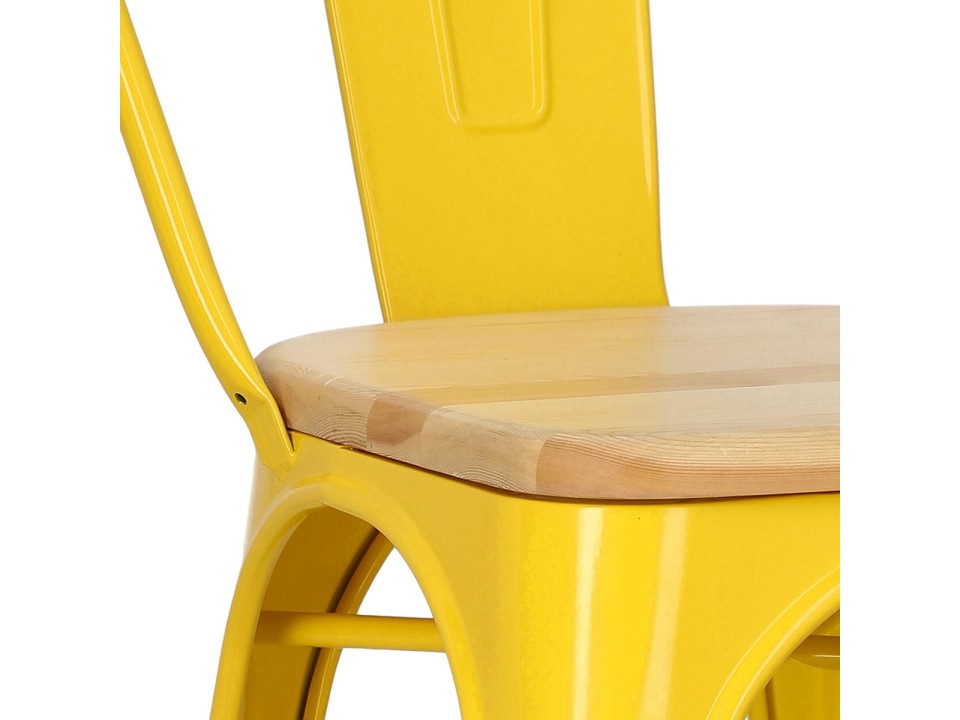 Krzesło Paris Wood żółte sosna naturalna - d2design